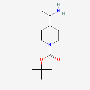tert-Butyl 4-(1-aminoethyl)piperidine-1-carboxylate chemical structure (CAS 455267-29-5)