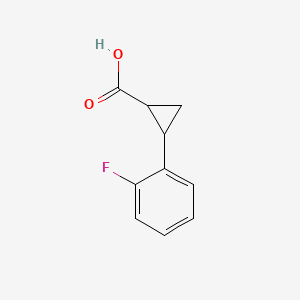 2-(2-Fluorophenyl)cyclopropanecarboxylic acid chemical structure (CAS 455267-56-8)