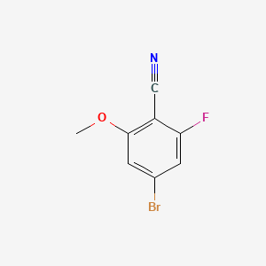4-Bromo-2-fluoro-6-methoxybenzonitrile chemical structure (CAS 457051-15-9)
