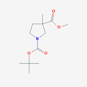 1-tert-Butyl 3-methyl 3-methylpyrrolidine-1,3-dicarboxylate chemical structure (CAS 457657-68-0)