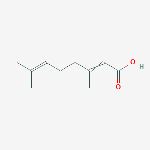 3,7-Dimethylocta-2,6-dienoic acid chemical structure (CAS 459-80-3)