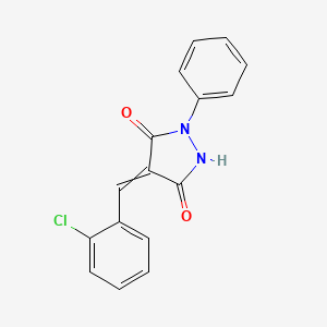 4-(2-Chlorobenzylidene)-1-phenylpyrazolidine-3,5-dione chemical structure (CAS 4590-86-7)