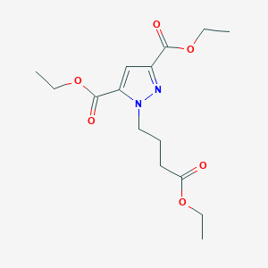 Diethyl 1-(4-ethoxy-4-oxobutyl)-1H-pyrazole-3,5-dicarboxylate chemical structure (CAS 459157-14-3)