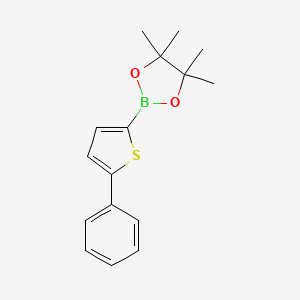 4,4,5,5-Tetramethyl-2-(5-phenylthiophen-2-yl)-1,3,2-dioxaborolane chemical structure (CAS 459409-74-6)
