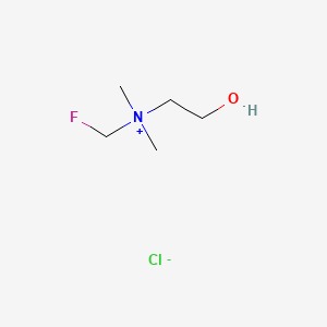 N-(Fluoromethyl)-2-hydroxy-N,N-dimethylethanaminium chloride chemical structure (CAS 459424-38-5)