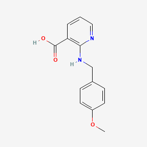 2-((4-Methoxybenzyl)amino)nicotinic acid chemical structure (CAS 460363-73-9)