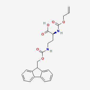 (S)-4-((((9H-Fluoren-9-yl)methoxy)carbonyl)amino)-2-(((allyloxy)carbonyl)amino)butanoic acid chemical structure (CAS 460751-78-4)