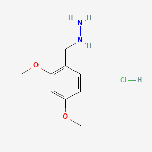 (2,4-Dimethoxybenzyl)hydrazine hydrochloride chemical structure (CAS 462059-71-8)