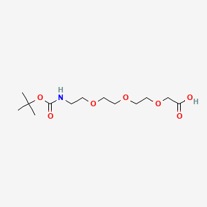 2,2-Dimethyl-4-oxo-3,8,11,14-tetraoxa-5-azahexadecan-16-oic acid chemical structure (CAS 462100-06-7)