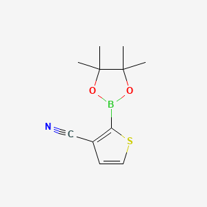 2-(4,4,5,5-Tetramethyl-1,3,2-dioxaborolan-2-yl)thiophene-3-carbonitrile chemical structure (CAS 463336-26-7)