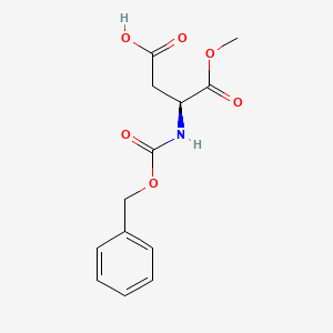 (S)-3-(((Benzyloxy)carbonyl)amino)-4-methoxy-4-oxobutanoic acid chemical structure (CAS 4668-42-2)