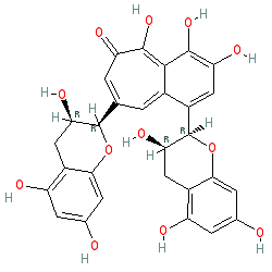 3,4,6-Trihydroxy-1,8-bis((2R,3R)-3,5,7-trihydroxychroman-2-yl)-5H-benzo[7]annulen-5-one chemical structure (CAS 4670-05-7)
