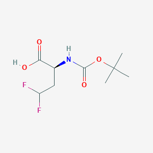 (S)-2-(tert-Butoxycarbonylamino)-4,4-difluorobutanoic acid chemical structure (CAS 467442-20-2)
