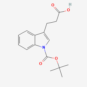 3-{1-[(tert-butoxy)carbonyl]-1H-indol-3-yl}propanoic acid chemical structure (CAS 468721-38-2)
