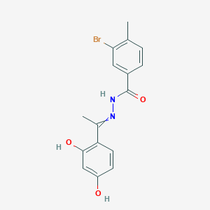 3-Bromo-N'-(1-(2,4-dihydroxyphenyl)ethylidene)-4-methylbenzohydrazide chemical structure (CAS 468747-17-3)