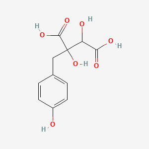 2,3-Dihydroxy-2-(4-hydroxybenzyl)succinic acid chemical structure (CAS 469-65-8)