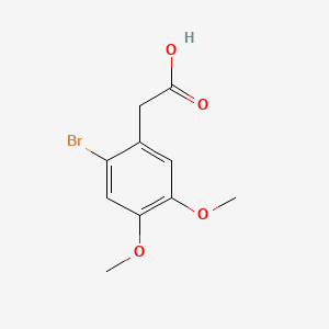 2-Bromo-4,5-dimethoxyphenylacetic acid chemical structure (CAS 4697-62-5)