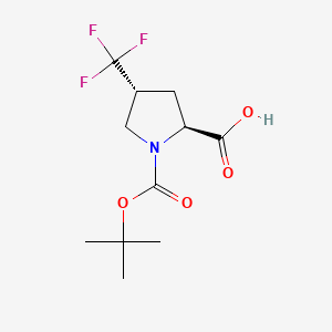 (2S,4R)-1-(tert-Butoxycarbonyl)-4-(trifluoromethyl)pyrrolidine-2-carboxylic acid chemical structure (CAS 470482-44-1)