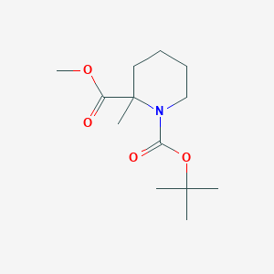 1-tert-Butyl 2-methyl 2-methylpiperidine-1,2-dicarboxylate chemical structure (CAS 470668-97-4)