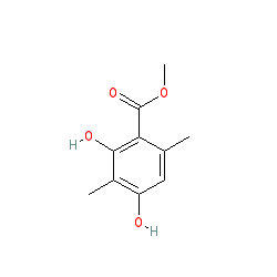 Methyl 2,4-dihydroxy-3,6-dimethylbenzoate chemical structure (CAS 4707-47-5)