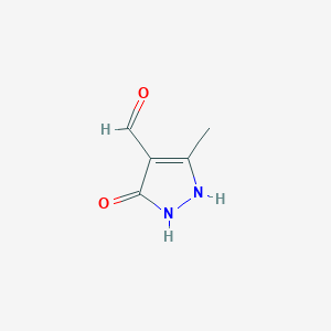 5-Hydroxy-3-methyl-1H-pyrazole-4-carbaldehyde chemical structure (CAS 470704-73-5)