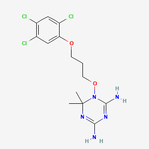 6,6-Dimethyl-1-(3-(2,4,5-trichlorophenoxy)propoxy)-1,6-dihydro-1,3,5-triazine-2,4-diamine chemical structure (CAS 47326-86-3)