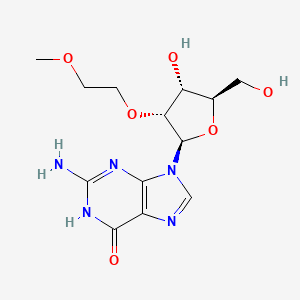 2-Amino-9-((2R,3R,4R,5R)-4-hydroxy-5-(hydroxymethyl)-3-(2-methoxyethoxy)tetrahydrofuran-2-yl)-3H-purin-6(9H)-one chemical structure (CAS 473278-54-5)