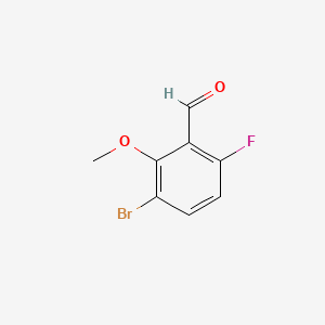 3-Bromo-6-fluoro-2-methoxybenzaldehyde chemical structure (CAS 473416-74-9)