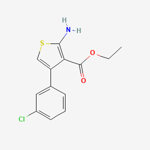 Ethyl 2-amino-4-(3-chlorophenyl)thiophene-3-carboxylate chemical structure (CAS 473438-03-8)
