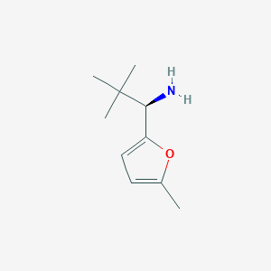 (R)-2,2-dimethyl-1-(5-methylfuran-2-yl)propan-1-amine chemical structure (CAS 473733-30-1)