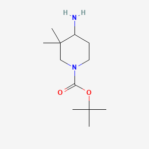 tert-Butyl 4-amino-3,3-dimethylpiperidine-1-carboxylate chemical structure (CAS 473838-65-2)