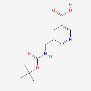 5-(((tert-Butoxycarbonyl)amino)methyl)nicotinic acid chemical structure (CAS 473924-59-3)