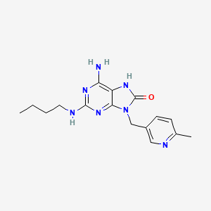 6-Amino-2-(butylamino)-9-((6-methylpyridin-3-yl)methyl)-7,9-dihydro-8H-purin-8-one chemical structure (CAS 473930-22-2)