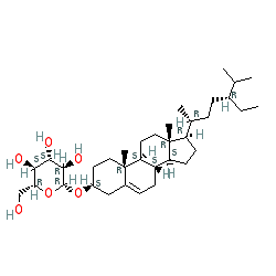 (2R,3R,4S,5S,6R)-2-(((3S,8S,9S,10R,13R,14S,17R)-17-((2R,5R)-5-Ethyl-6-methylheptan-2-yl)-10,13-dimethyl-2,3,4,7,8,9,10,11,12,13,14,15,16,17-tetradecahydro-1H-cyclopenta[a]phenanthren-3-yl)oxy)-6-(hydroxymethyl)tetrahydro-2H-pyran-3,4,5-triol chemical structure (CAS 474-58-8)