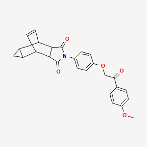 2-(4-(2-(4-Methoxyphenyl)-2-oxoethoxy)phenyl)-4,4a,5,5a,6,6a-hexahydro-4,6-ethenocyclopropa[f]isoindole-1,3(2H,3aH)-dione chemical structure (CAS 474255-10-2)