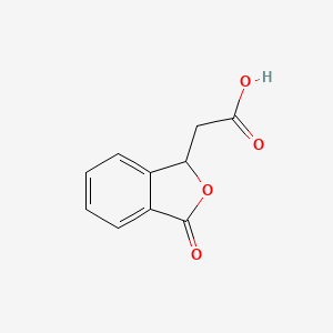 2-(3-Oxo-1,3-dihydroisobenzofuran-1-yl)acetic acid chemical structure (CAS 4743-58-2)