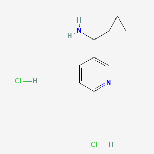 Cyclopropyl(pyridin-3-yl)methanamine dihydrochloride chemical structure (CAS 474448-95-8)