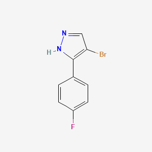 4-Bromo-5-(4-fluorophenyl)-1H-pyrazole chemical structure (CAS 474706-36-0)