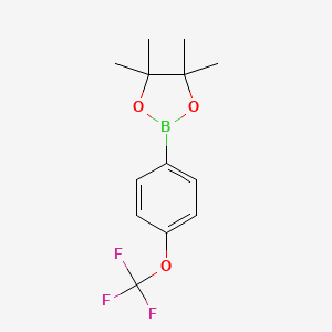 4,4,5,5-Tetramethyl-2-(4-(trifluoromethoxy)phenyl)-1,3,2-dioxaborolane chemical structure (CAS 474709-28-9)