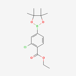 Ethyl 2-chloro-4-(4,4,5,5-tetramethyl-1,3,2-dioxaborolan-2-yl)benzoate chemical structure (CAS 474709-76-7)