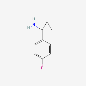1-(4-Fluorophenyl)cyclopropanamine chemical structure (CAS 474709-83-6)