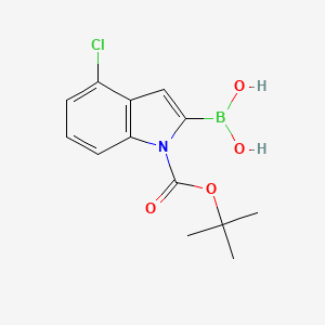 (1-(tert-Butoxycarbonyl)-4-chloro-1H-indol-2-yl)boronic acid chemical structure (CAS 475102-11-5)