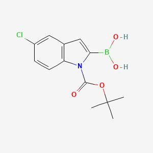 (1-(tert-Butoxycarbonyl)-5-chloro-1H-indol-2-yl)boronic acid chemical structure (CAS 475102-12-6)
