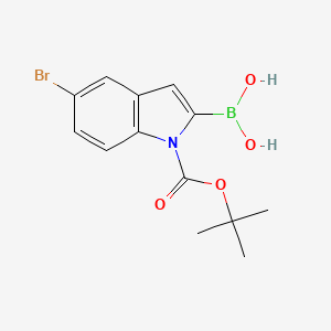 (5-Bromo-1-(tert-butoxycarbonyl)-1H-indol-2-yl)boronic acid chemical structure (CAS 475102-13-7)