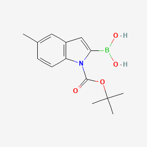 (1-(tert-Butoxycarbonyl)-5-methyl-1H-indol-2-yl)boronic acid chemical structure (CAS 475102-14-8)