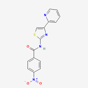 4-Nitro-N-(4-(pyridin-2-yl)thiazol-2-yl)benzamide chemical structure (CAS 476319-66-1)