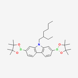 9-(2-Ethylhexyl)-2,7-bis(4,4,5,5-tetramethyl-1,3,2-dioxaborolan-2-yl)-9H-carbazole chemical structure (CAS 476360-83-5)