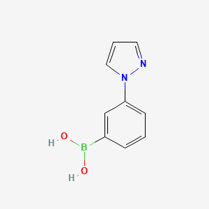 (3-(1H-pyrazol-1-yl)phenyl)boronic acid chemical structure (CAS 476620-22-1)