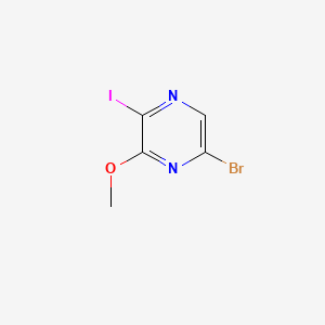 5-Bromo-2-iodo-3-methoxypyrazine chemical structure (CAS 476622-89-6)