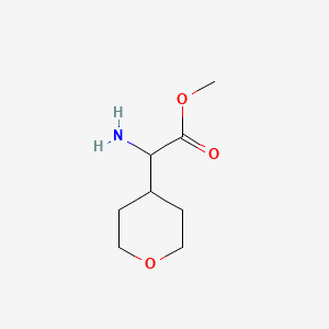 Methyl 2-amino-2-(tetrahydro-2H-pyran-4-yl)acetate chemical structure (CAS 477585-43-6)